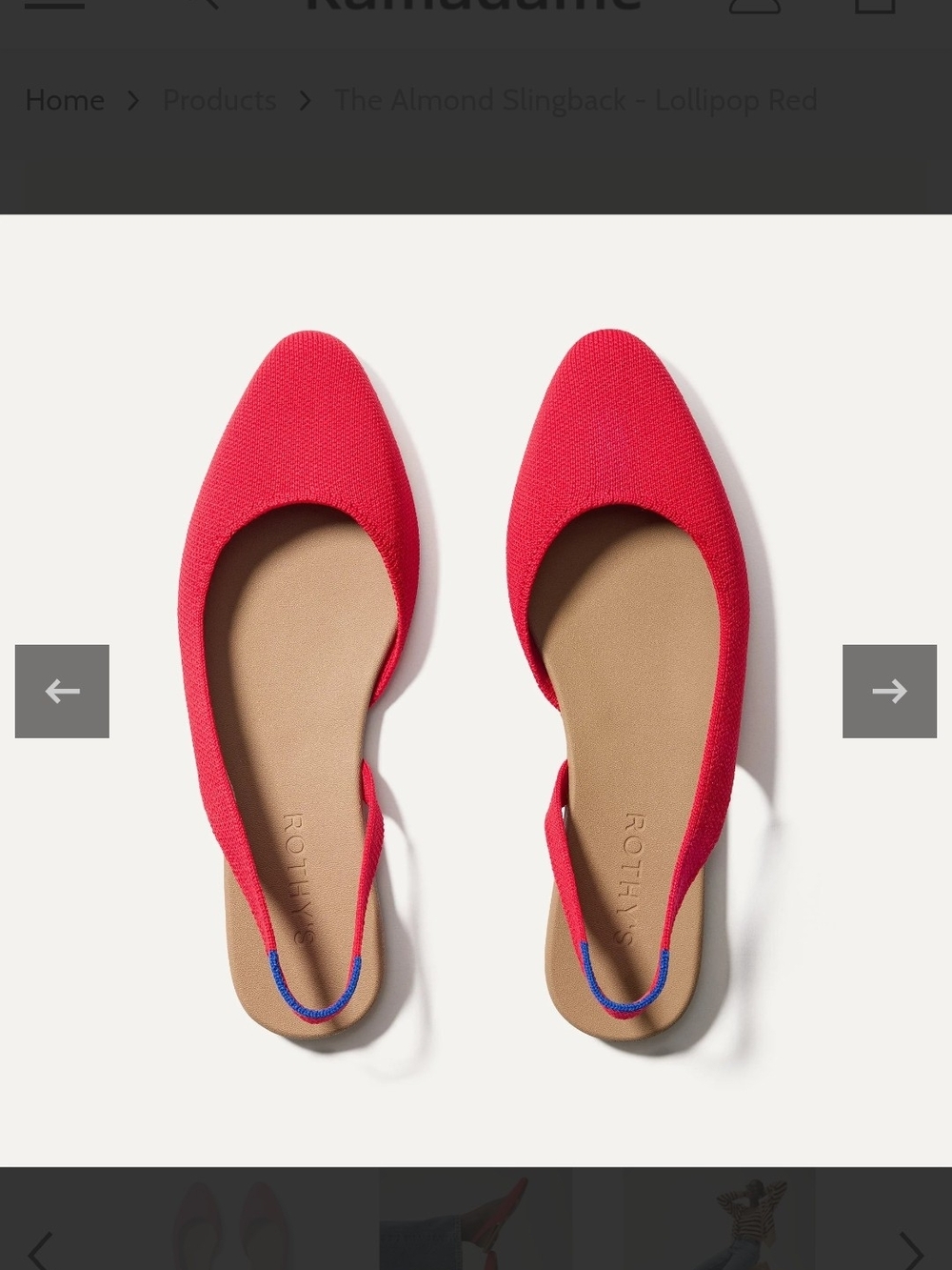 Rothy's Red Almond Slingback Flats
